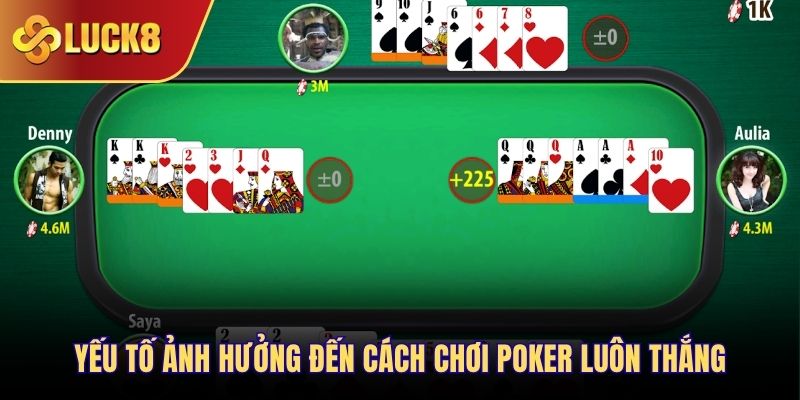 Yếu tố ảnh hưởng đến cách chơi Poker luôn thắng